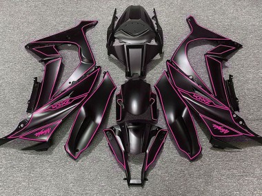 2011-2015 Matte Black & Pink Lining Kawasaki ZX10R Motorcycle Fairing UK