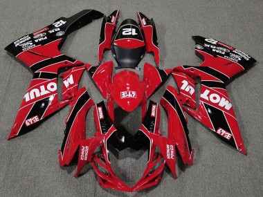 2011-2020 Gloss Red and Black Motul Suzuki GSXR 600-750 Motorcycle Fairing UK