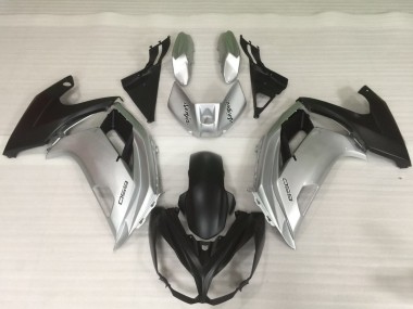 2012-2016 Silver and Black Kawasaki Ninja 650R Motorcycle Fairing UK