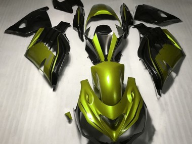 2012-2019 Gloss Yellow and Black Kawasaki ZX14R Motorcycle Fairing UK