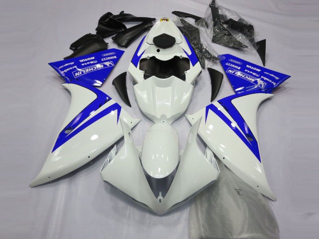 2013-2014 Gloss White and Blue Yamaha R1 Motorcycle Fairing UK 2013-2014 Gloss White and Blue Yamaha R1 Motorcycle Fairing UK