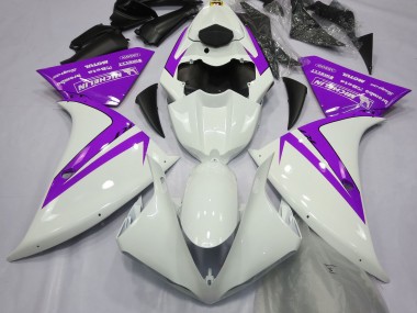 2013-2014 Gloss White and Purple Yamaha R1 Motorcycle Fairing UK