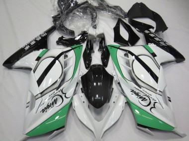 2013-2018 Gloss White and Green Kawasaki Ninja 300 Motorcycle Fairing UK