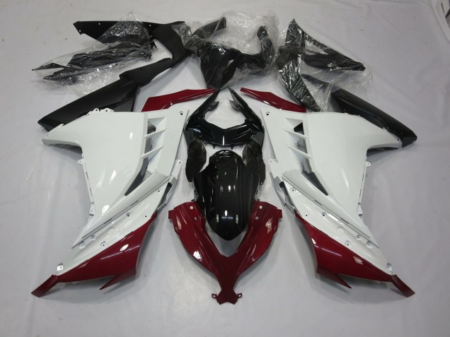 2013-2018 Maroon and White Kawasaki Ninja 300 Motorcycle Fairing UK 2013-2018 Maroon and White Kawasaki Ninja 300 Motorcycle Fairing UK