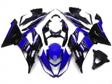 2013-2018 Vibrant Deep Blue and Black Kawasaki ZX6R Motorcycle Fairing UK