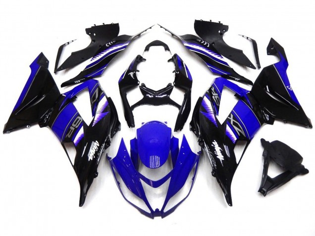 2013-2018 Vibrant Deep Blue and Black Kawasaki ZX6R Motorcycle Fairing UK