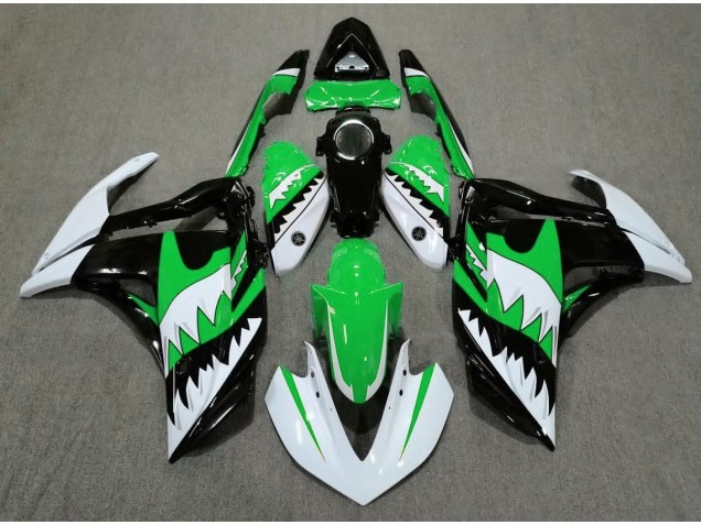 2015-2018 White Shark & Green Yamaha R3 Motorcycle Fairing UK 2015-2018 White Shark & Green Yamaha R3 Motorcycle Fairing UK