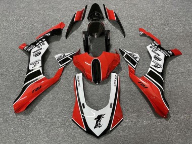 2015-2019 Gloss Red & White Yamaha R1 Motorcycle Fairing UK