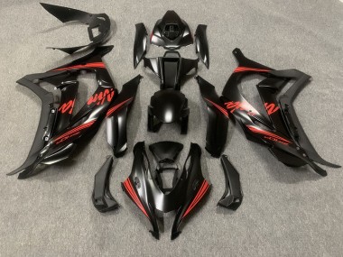 2016-2019 Matte Black w Red Kawasaki ZX10R Motorcycle Fairing UK