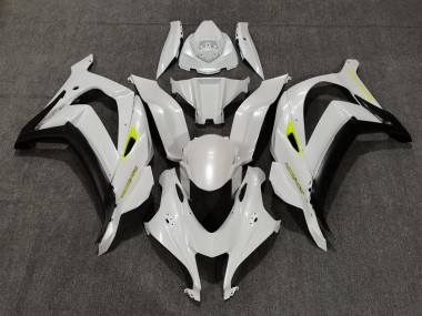 2016-2019 Pearl White & Yellow Kawasaki ZX10R Motorcycle Fairing UK