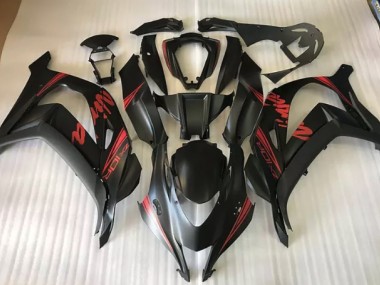 2016-2019 Satin Black & Red Kawasaki ZX10R Motorcycle Fairing UK
