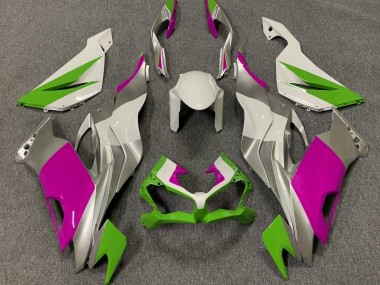 2019-2020 Gloss Green Pink and Silver Kawasaki ZX6R Motorcycle Fairing UK