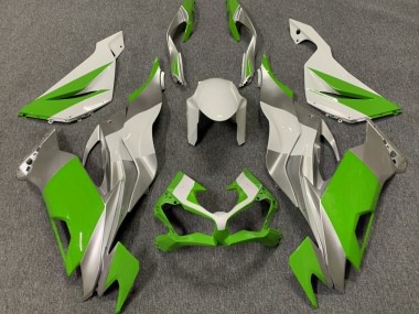 2019-2020 Gloss Green White and Silver Kawasaki ZX6R Motorcycle Fairing UK