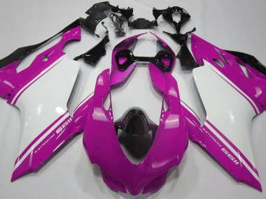 Gloss Pink White and Black Ducati 1199 Motorcycle Fairing UK